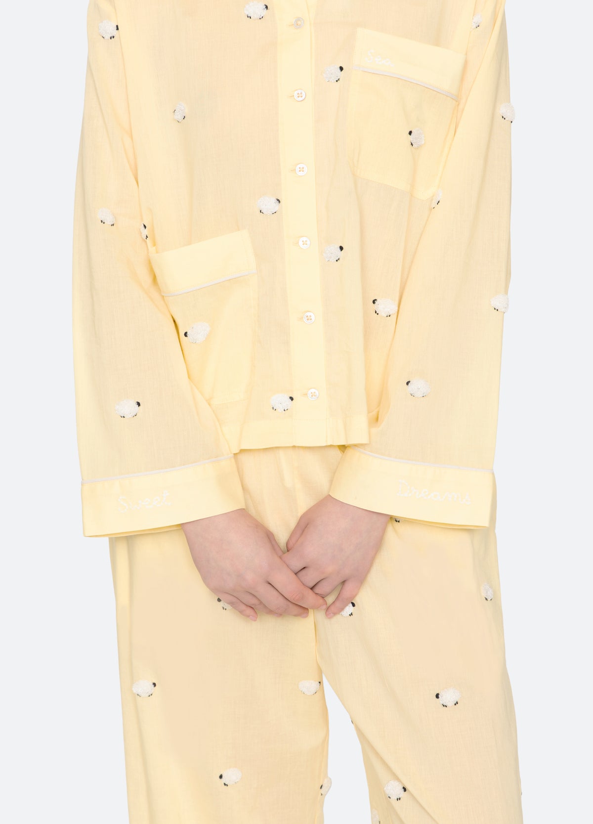 yellow-sheep pj set-detail view - 3