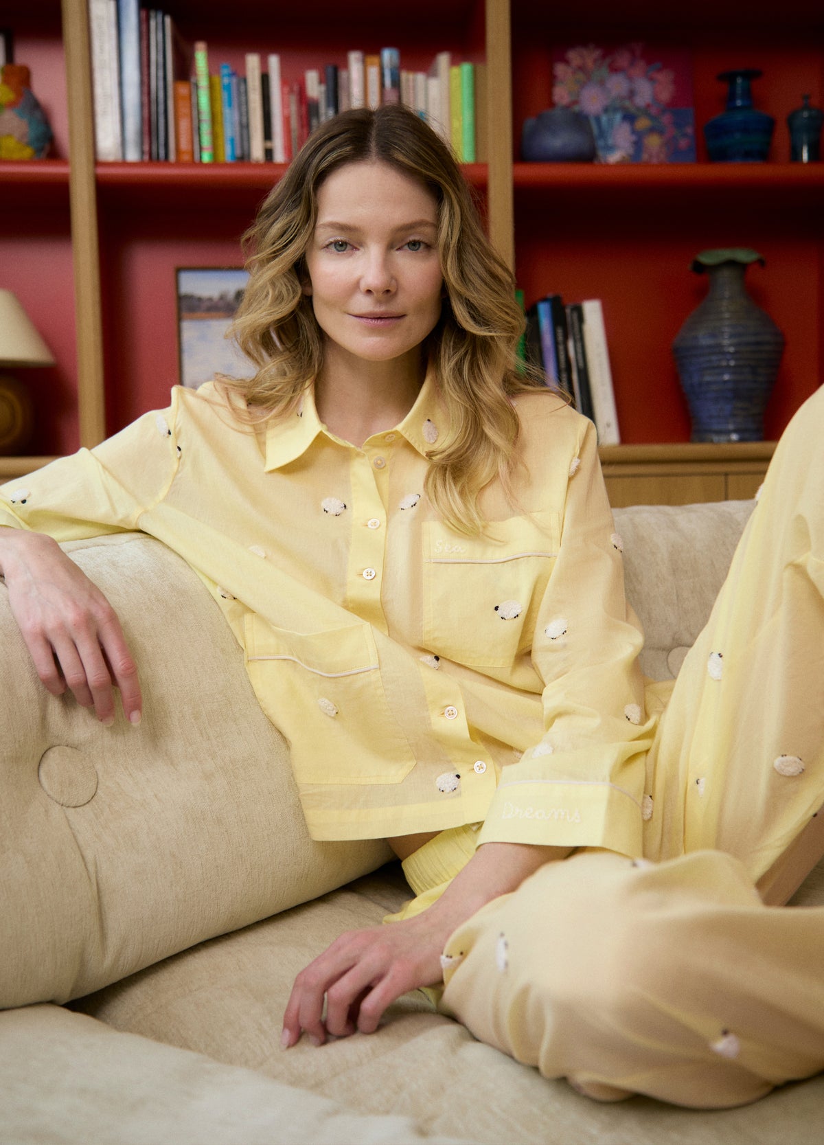 yellow-sheep pj set-editorial view - 2
