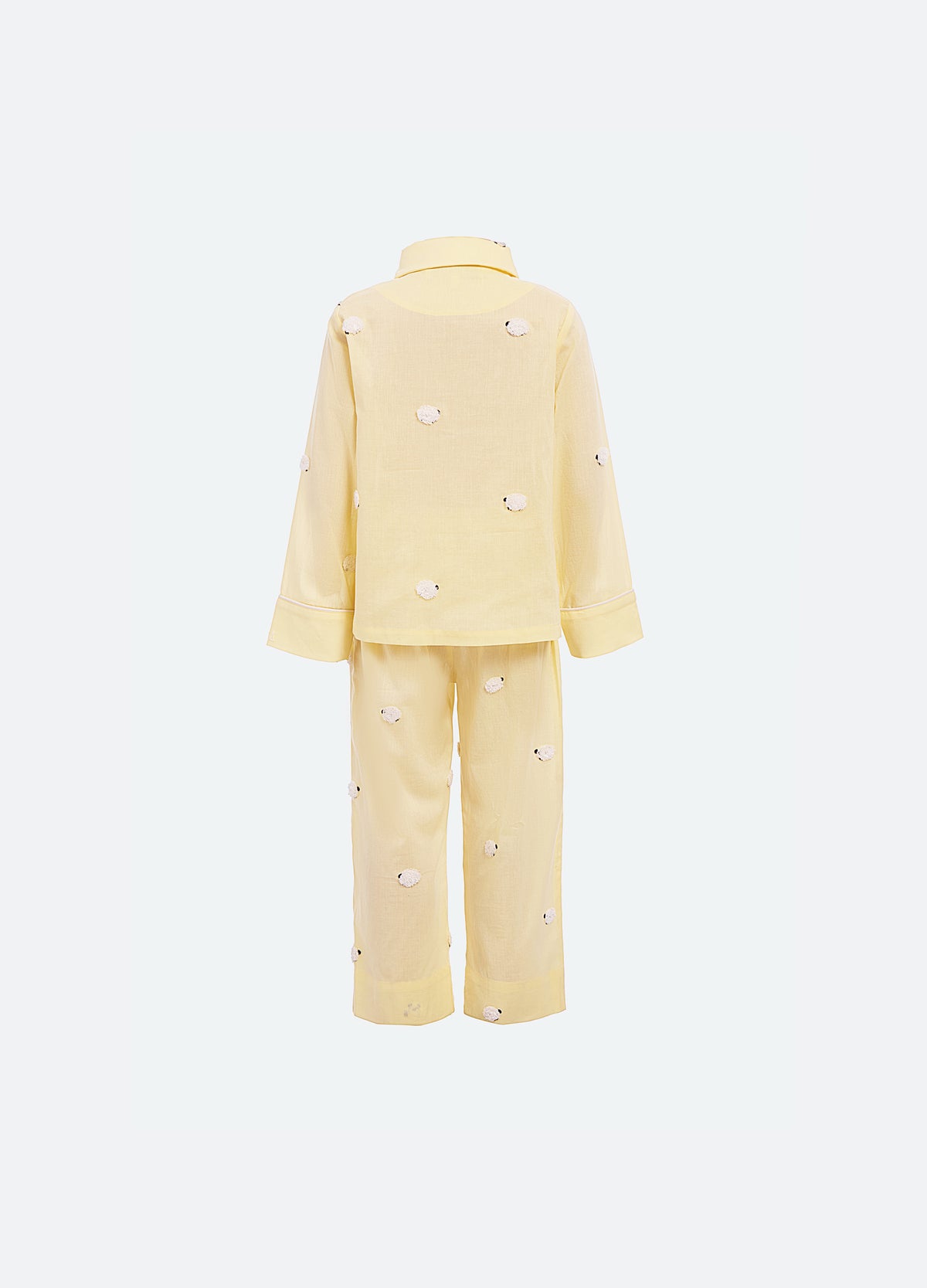 yellow-sheep kids pj set-back view - 3