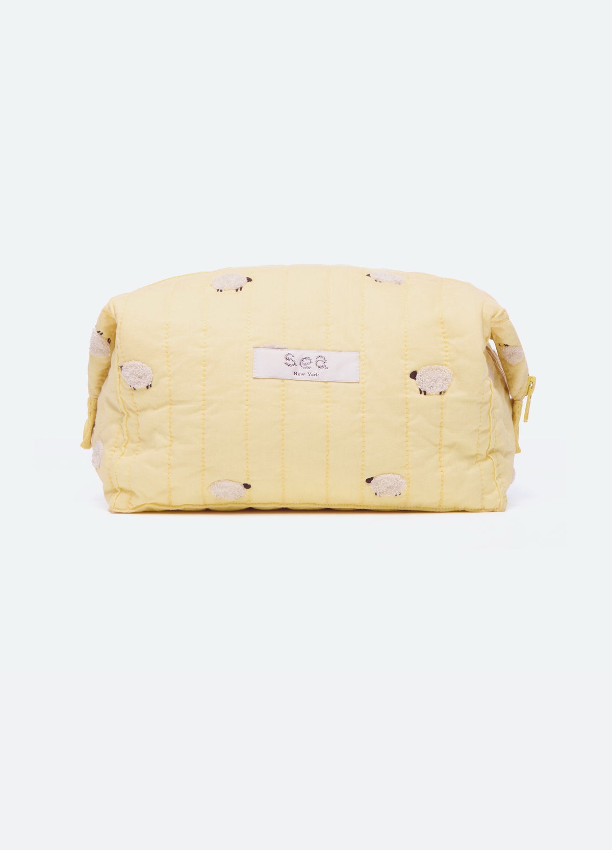 yellow- sheep cosmetic bag-front view