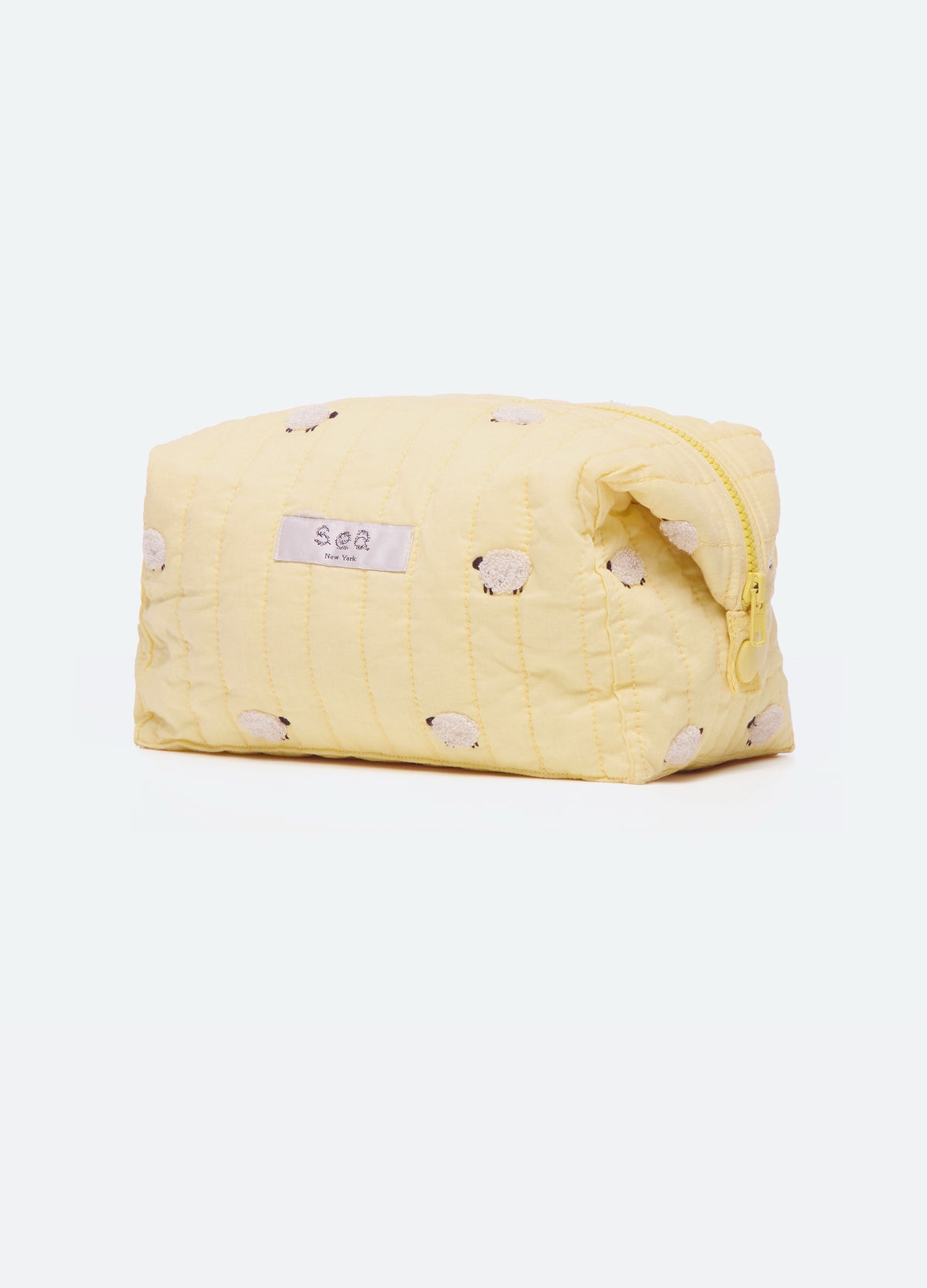 yellow- sheep cosmetic bag-three quarter view - 3