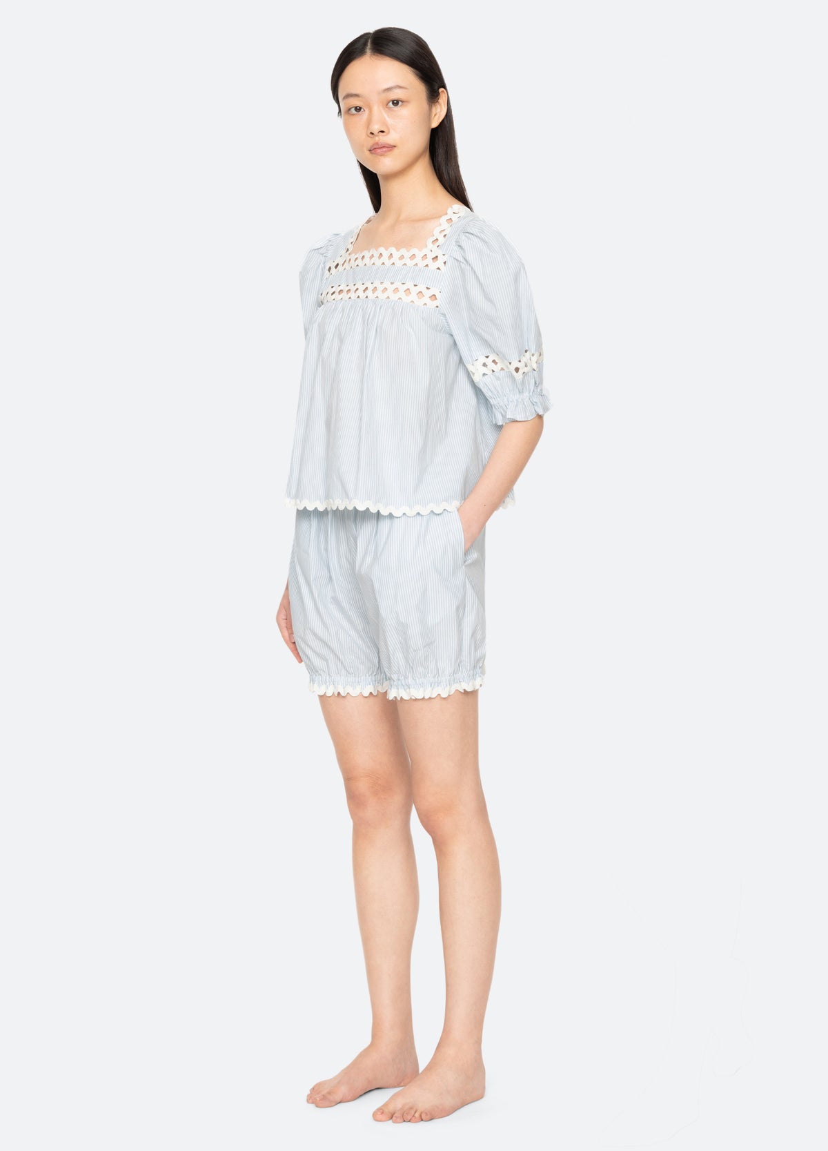 blue-sascha pj set-three quarter view - 5