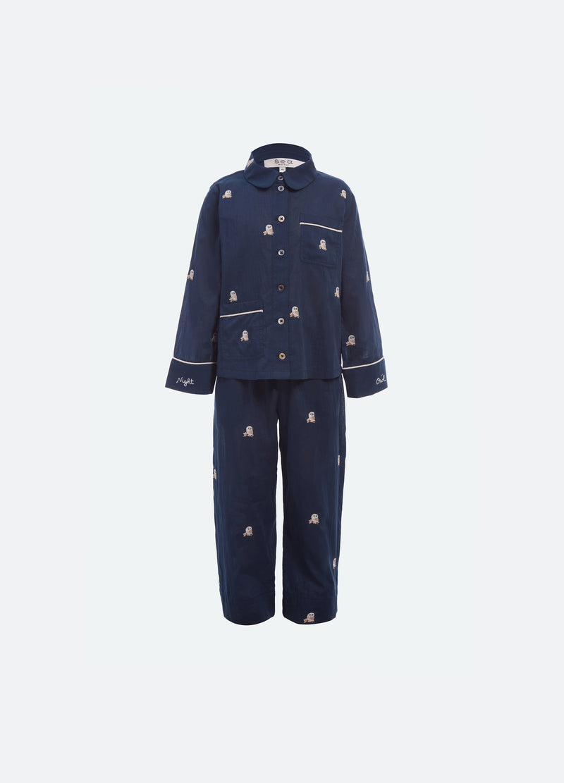 navy-noella kids pj set-front view - 1
