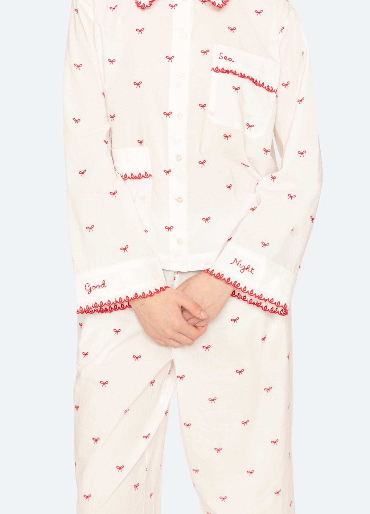 cream-esmee PJ set-detail view - 3