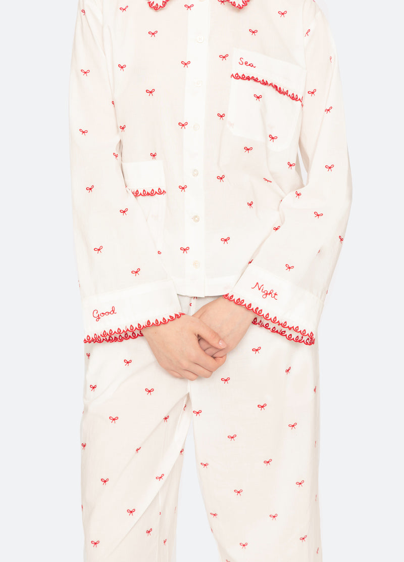 cream-esmee PJ set-detail view - 3