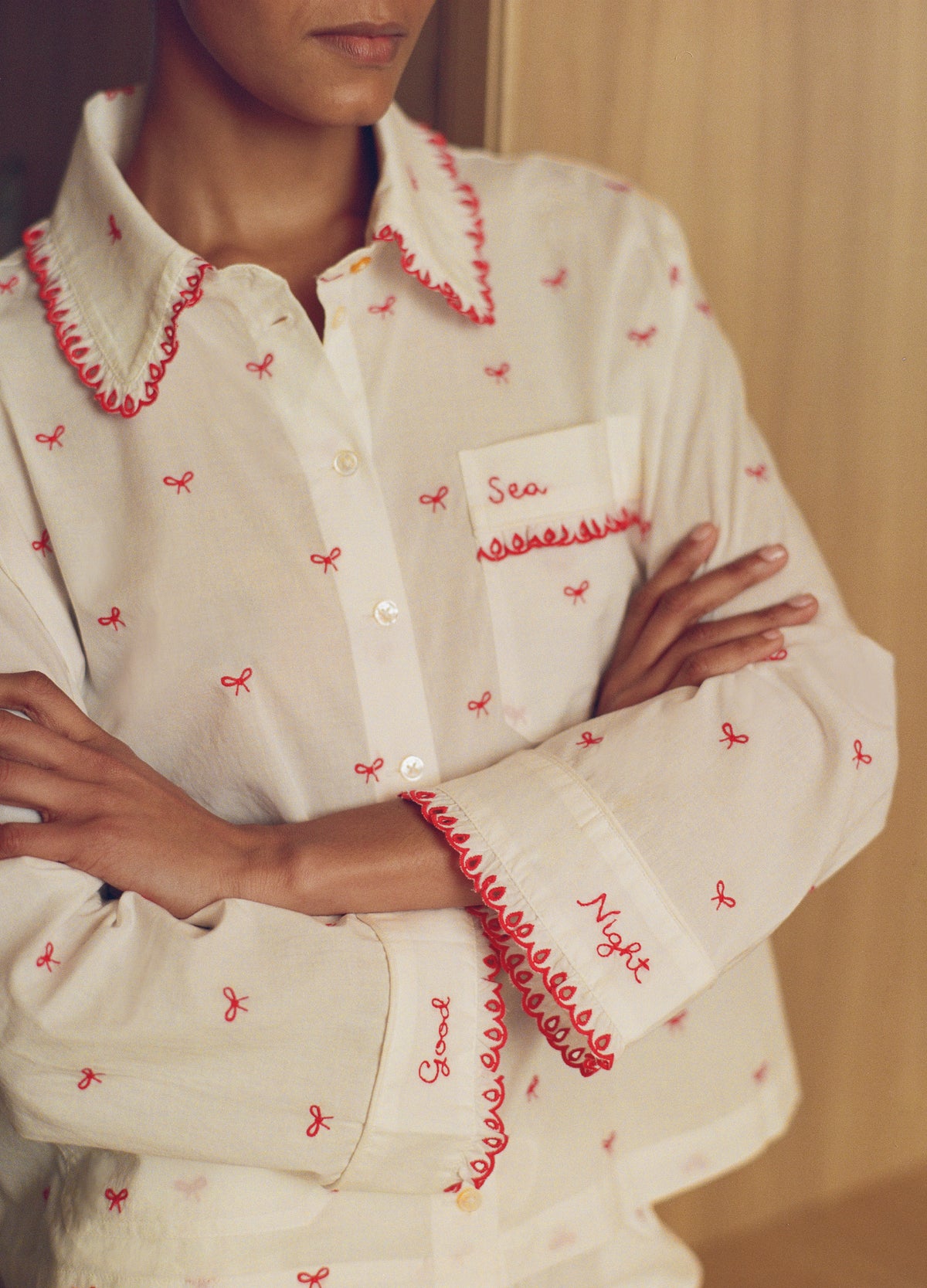 cream-esmee PJ set-editorial view