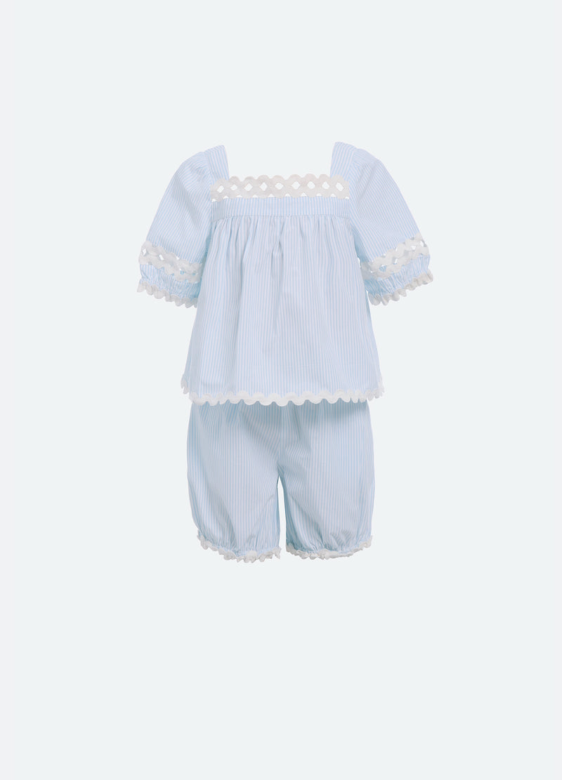 blue-sascha kids pj set-front view - 2