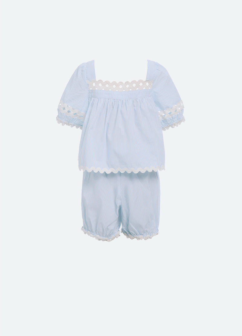 blue-sascha kids pj set-back view - 3