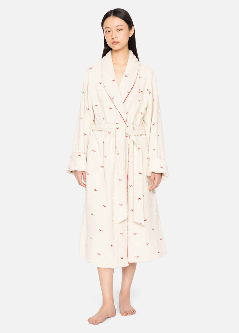 cream-esmee robe-front view - 1