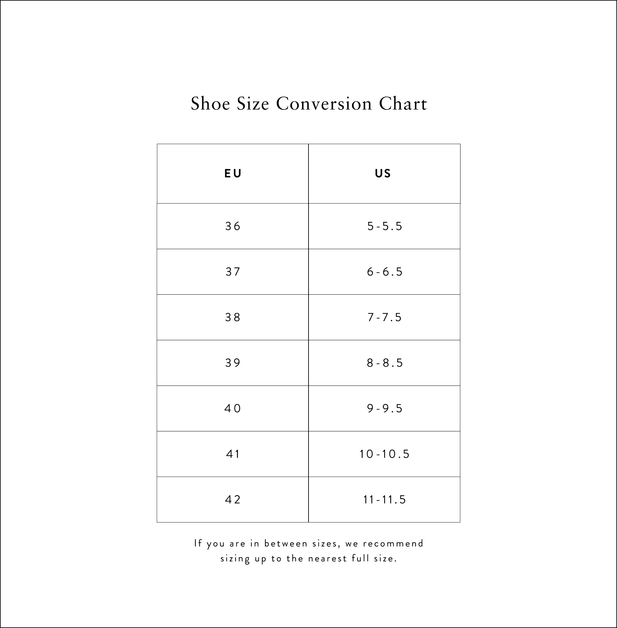 Product Sizes