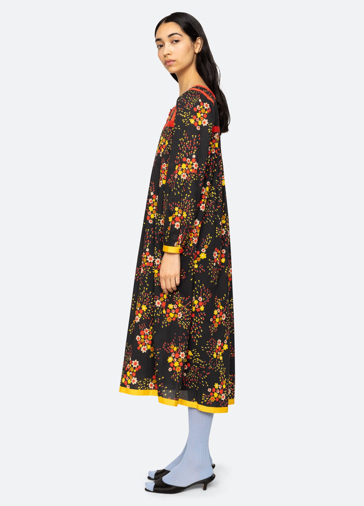 multi-paloma floral dress-side view - 6