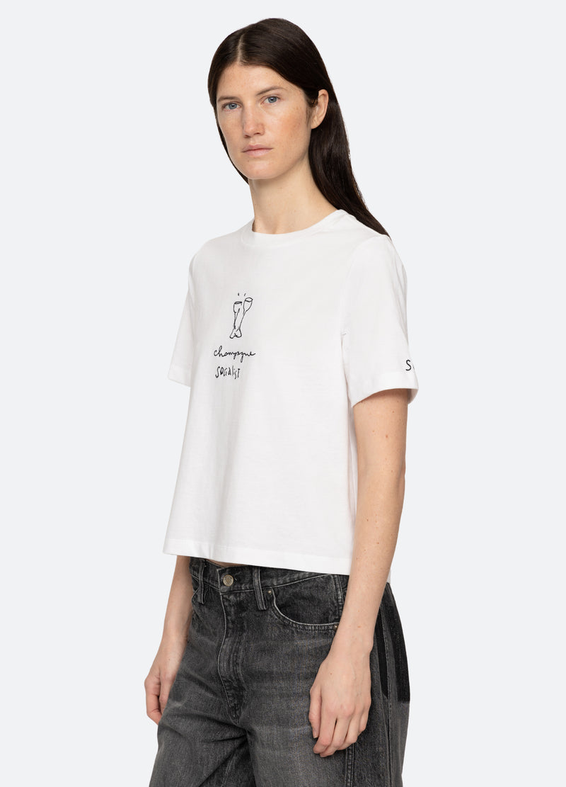 white-champagne t-shirt-three quarter view - 6