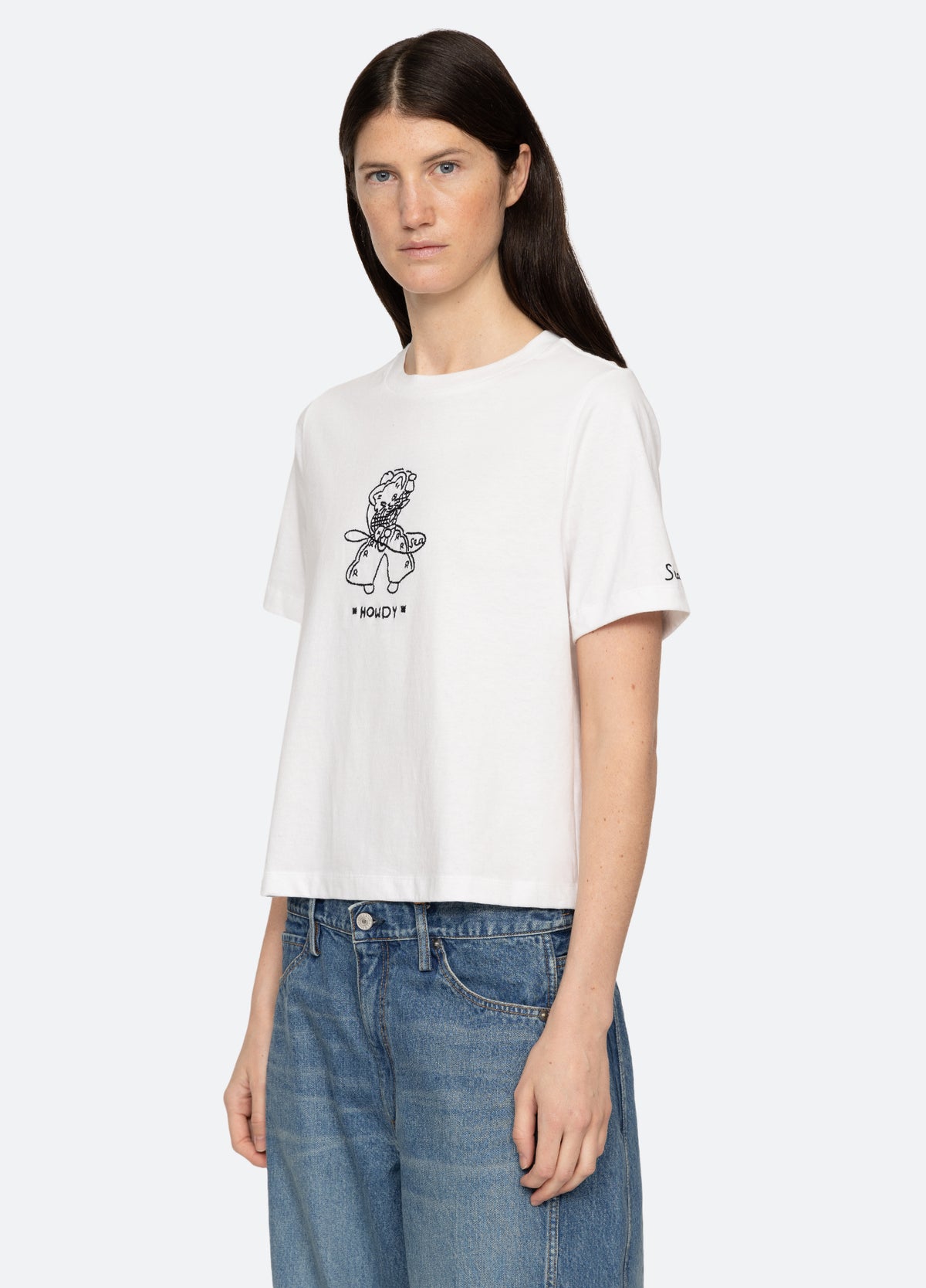 white-howdy t-shirt-three quarter view - 5