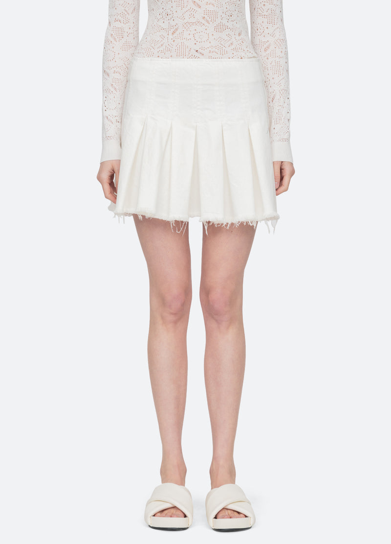 white-jamie mini skirt-front view - 1