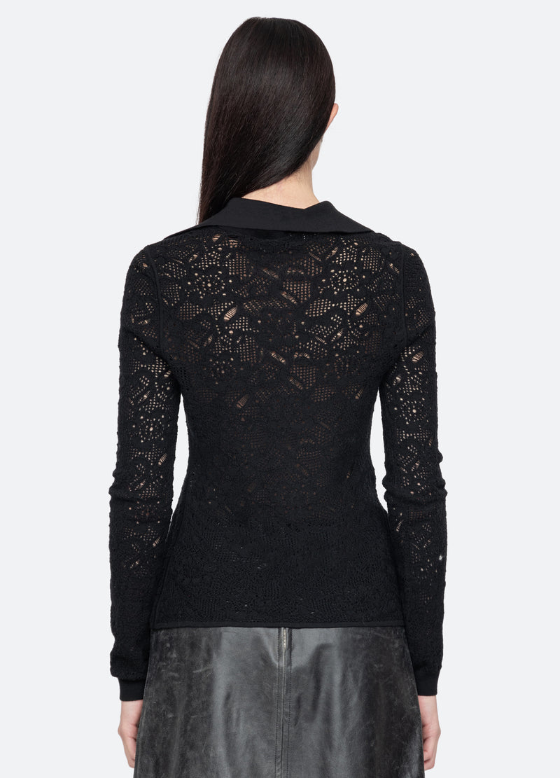black-nelle cardigan-back view - 3