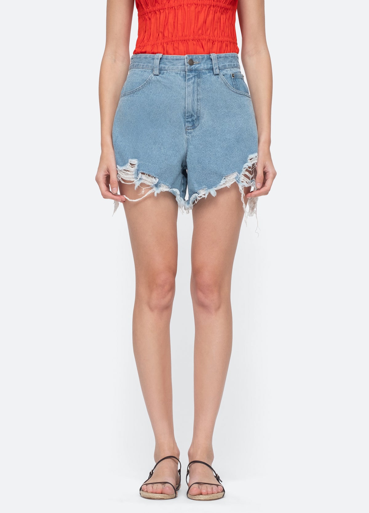 blue-oona shorts-front view