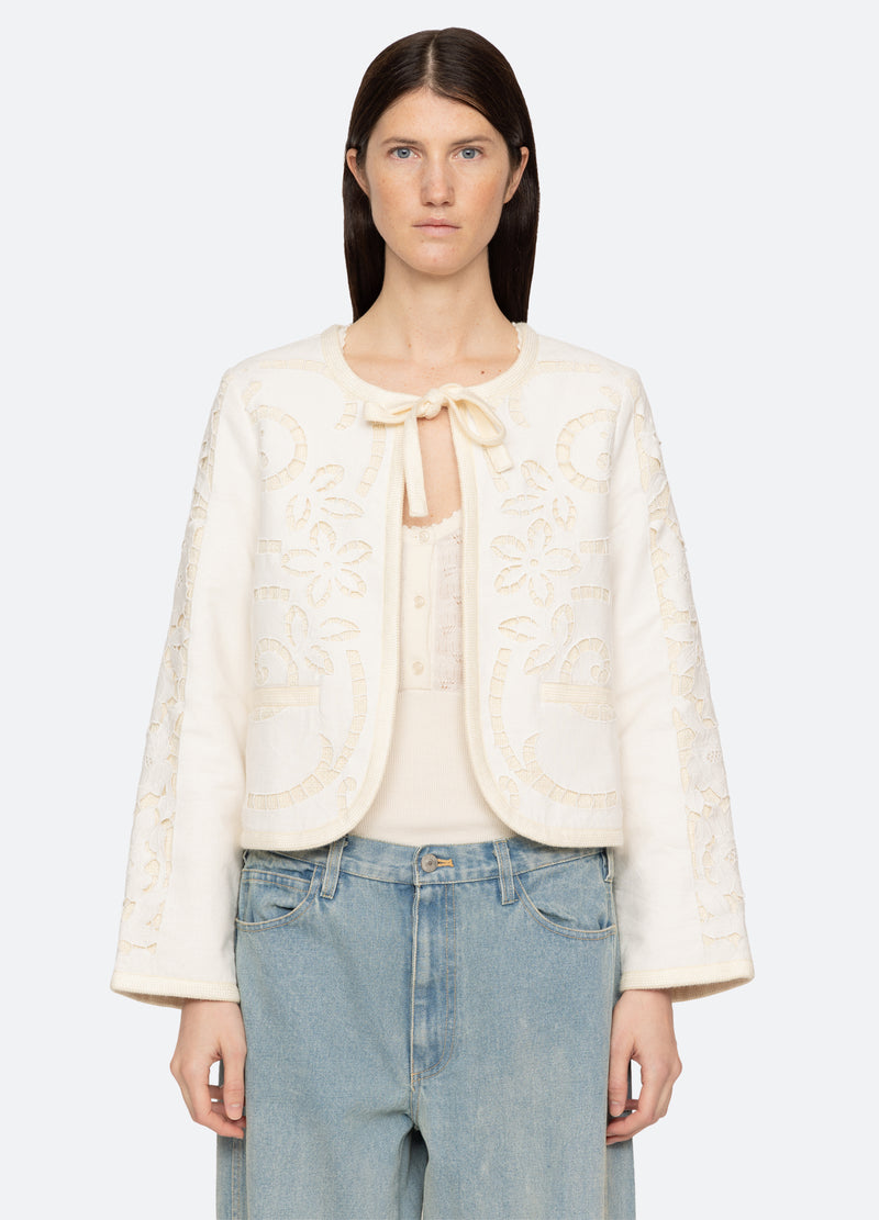 white-edith jacket-front view - 5