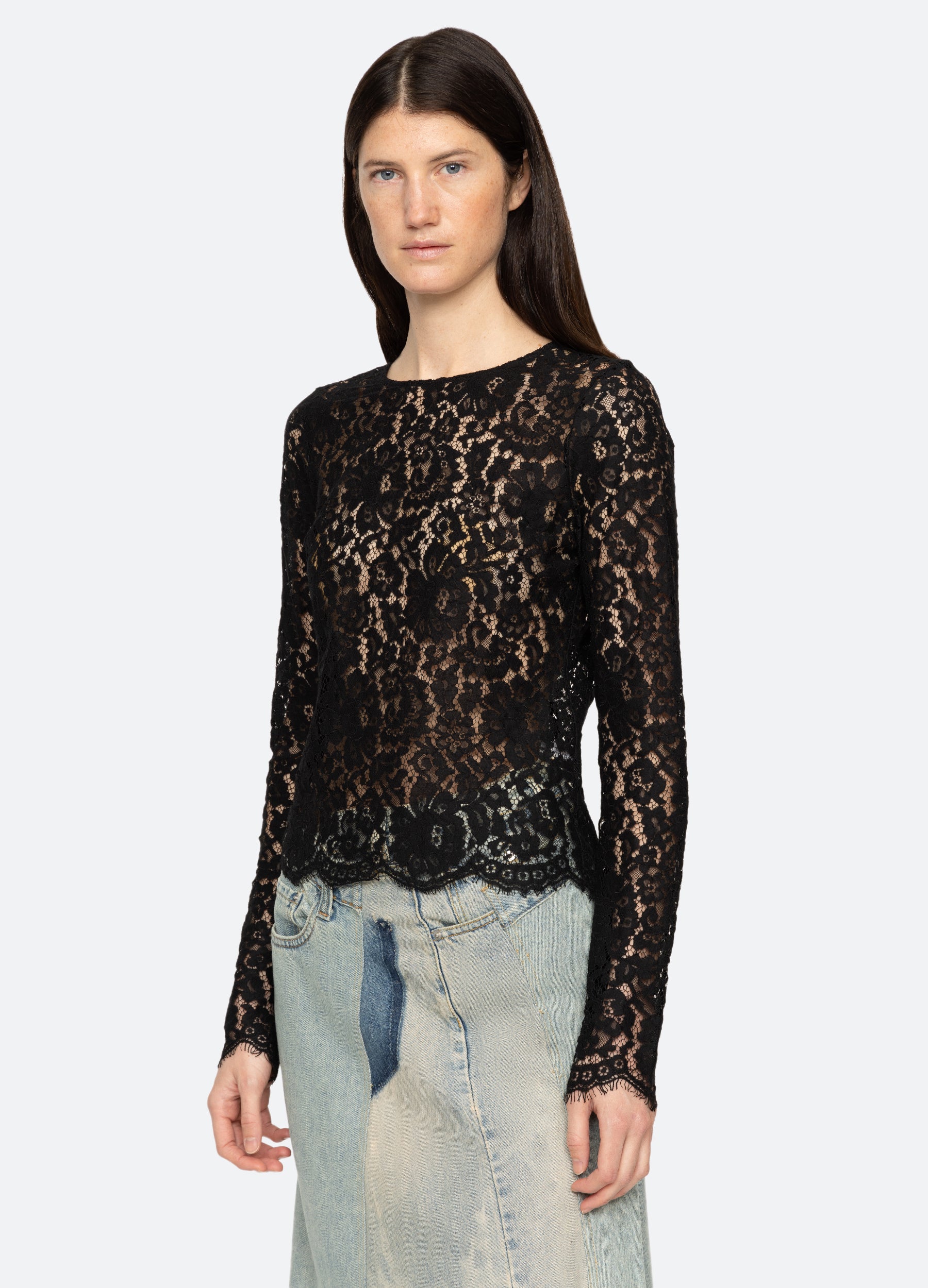 Sea buy New York Blue Lace Blouse