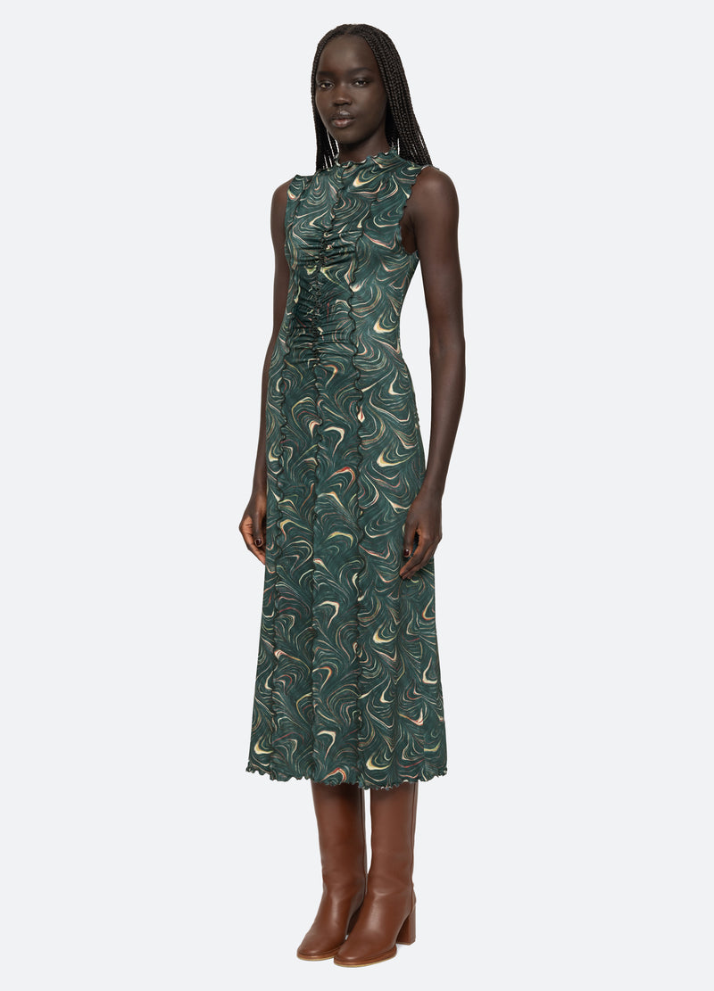 green-amara dress-three quarter view - 4