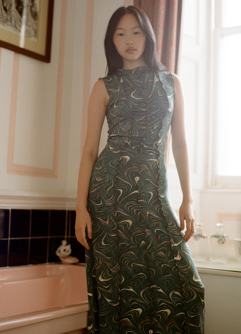 green-amara dress-editorial view - 2