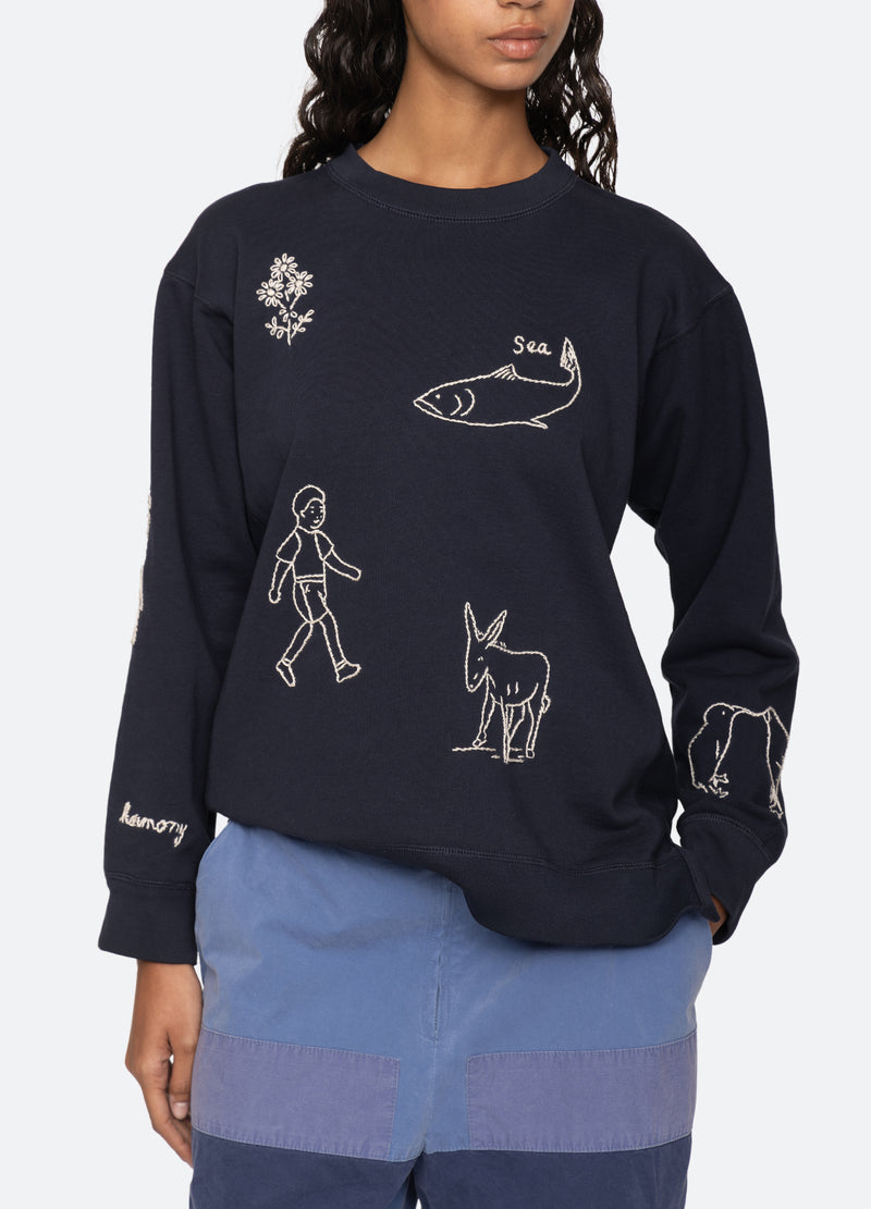 navy-harmony sweatshirt-detail view - 8