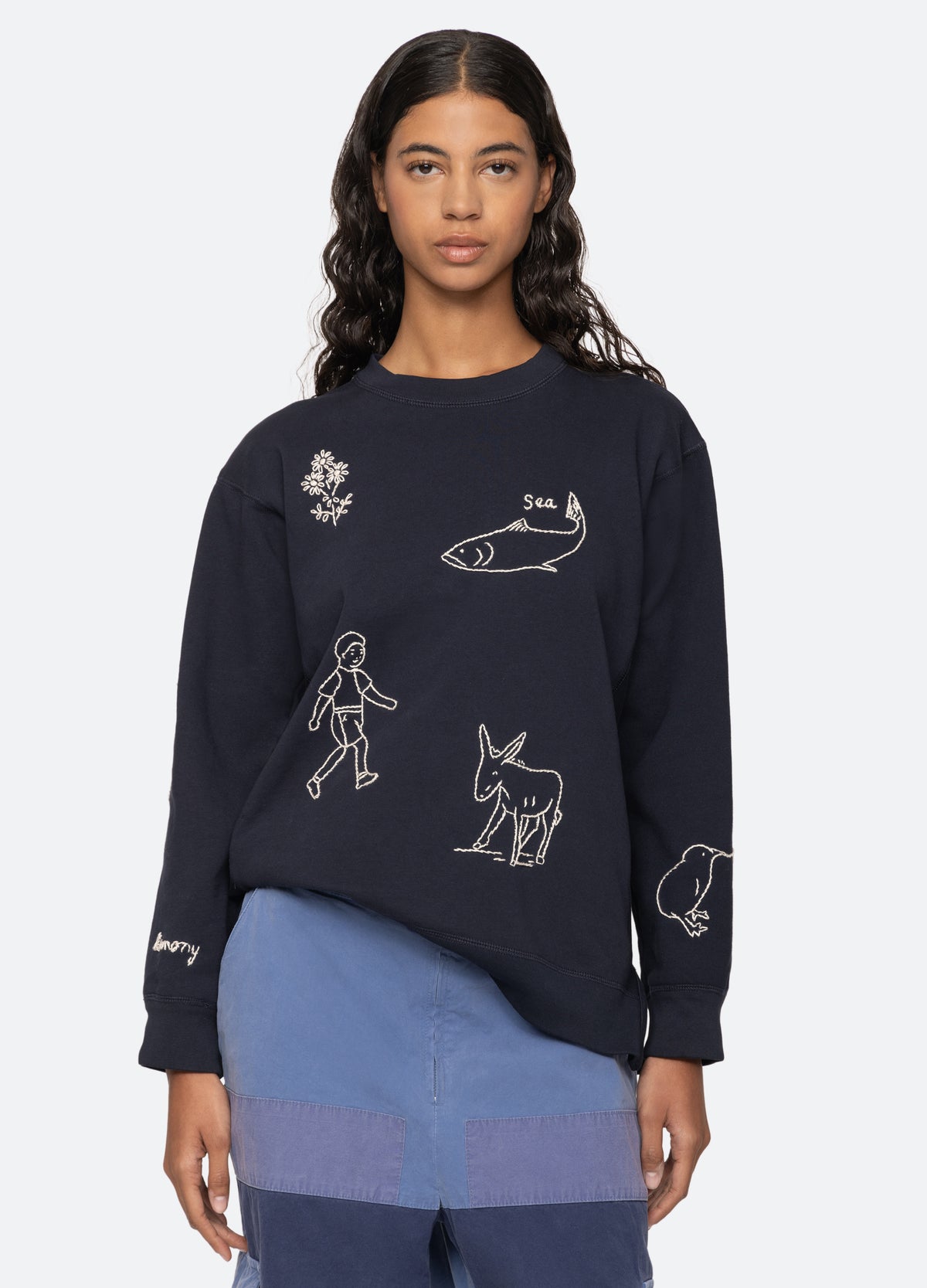 navy-harmony sweatshirt-front view 2 - 2