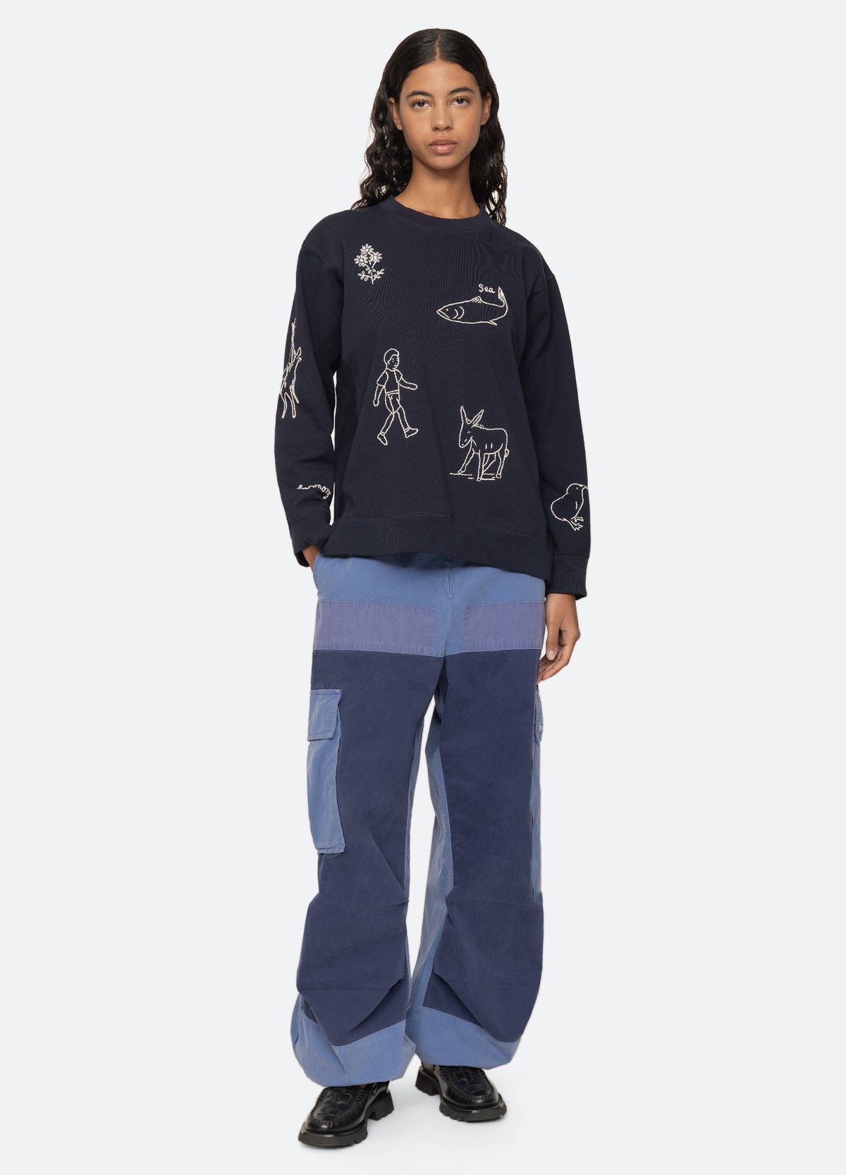 navy-harmony sweatshirt-full body view - 9