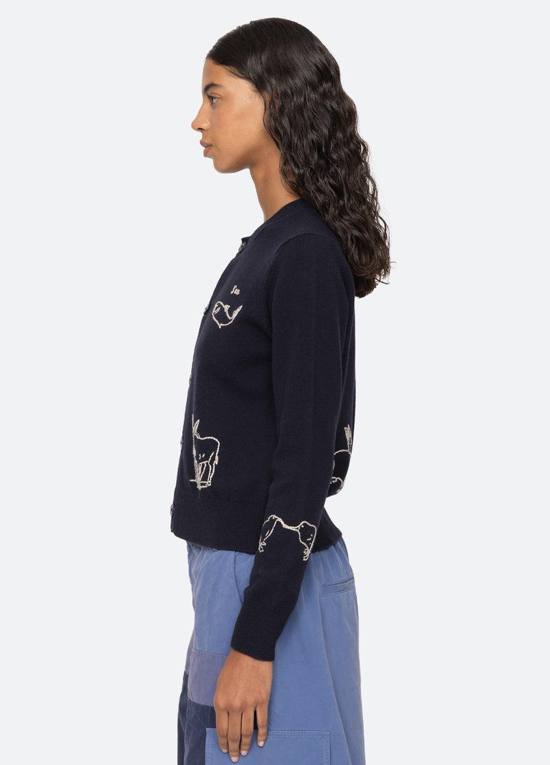 navy-harmony cardigan-side view - 4