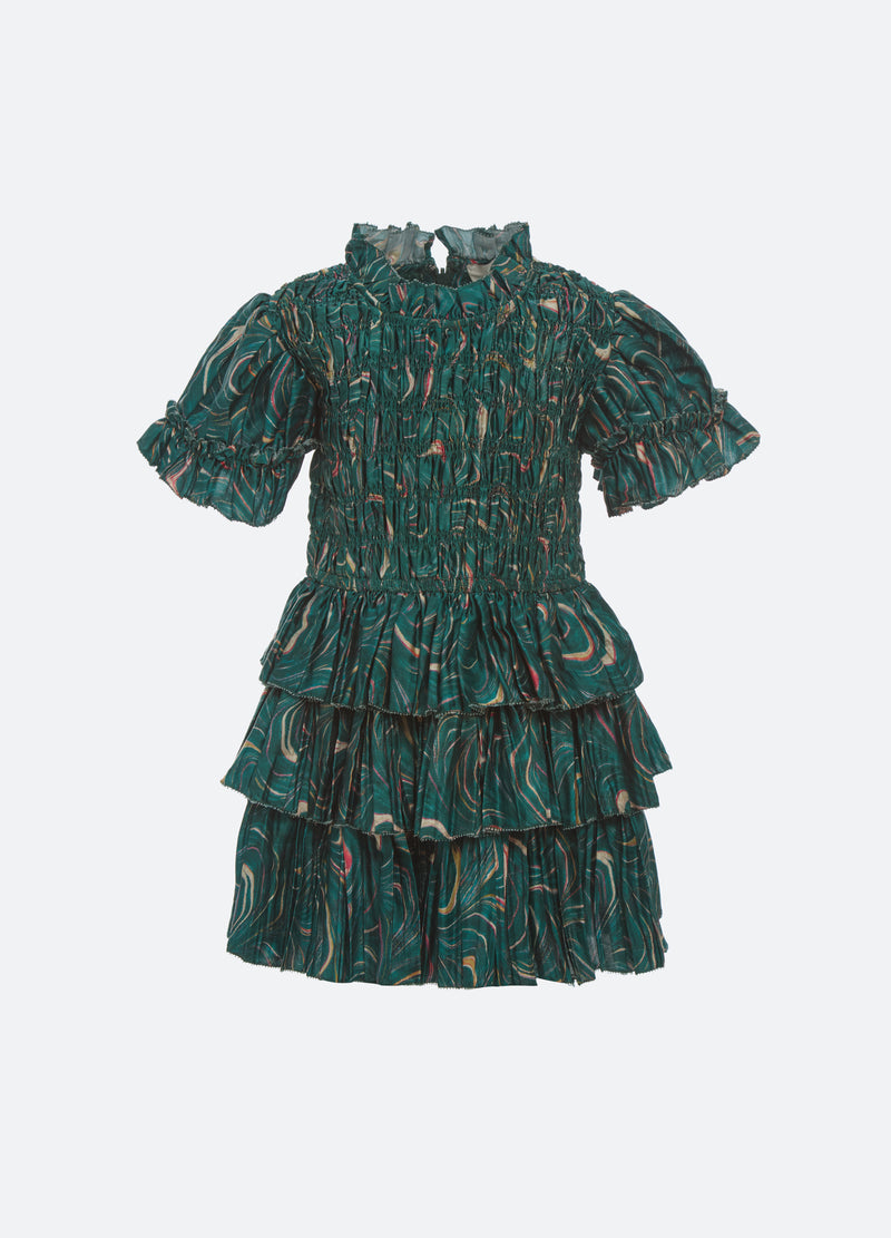 green-amara kids dress-front view - 2