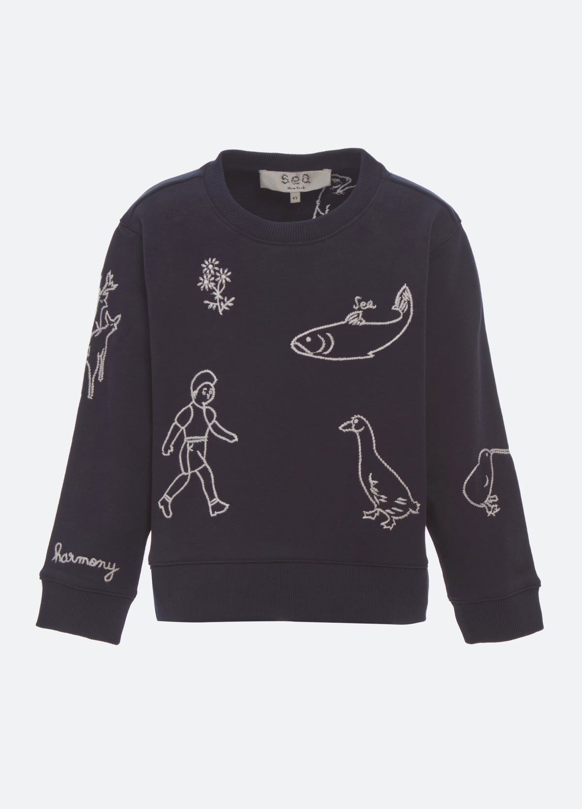 navy-harmony kids sweatshirt-front view