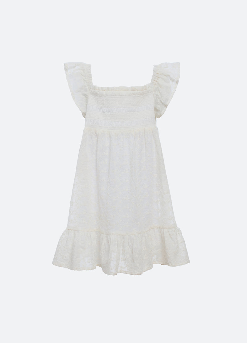 white-marcella kids dress-front view - 1