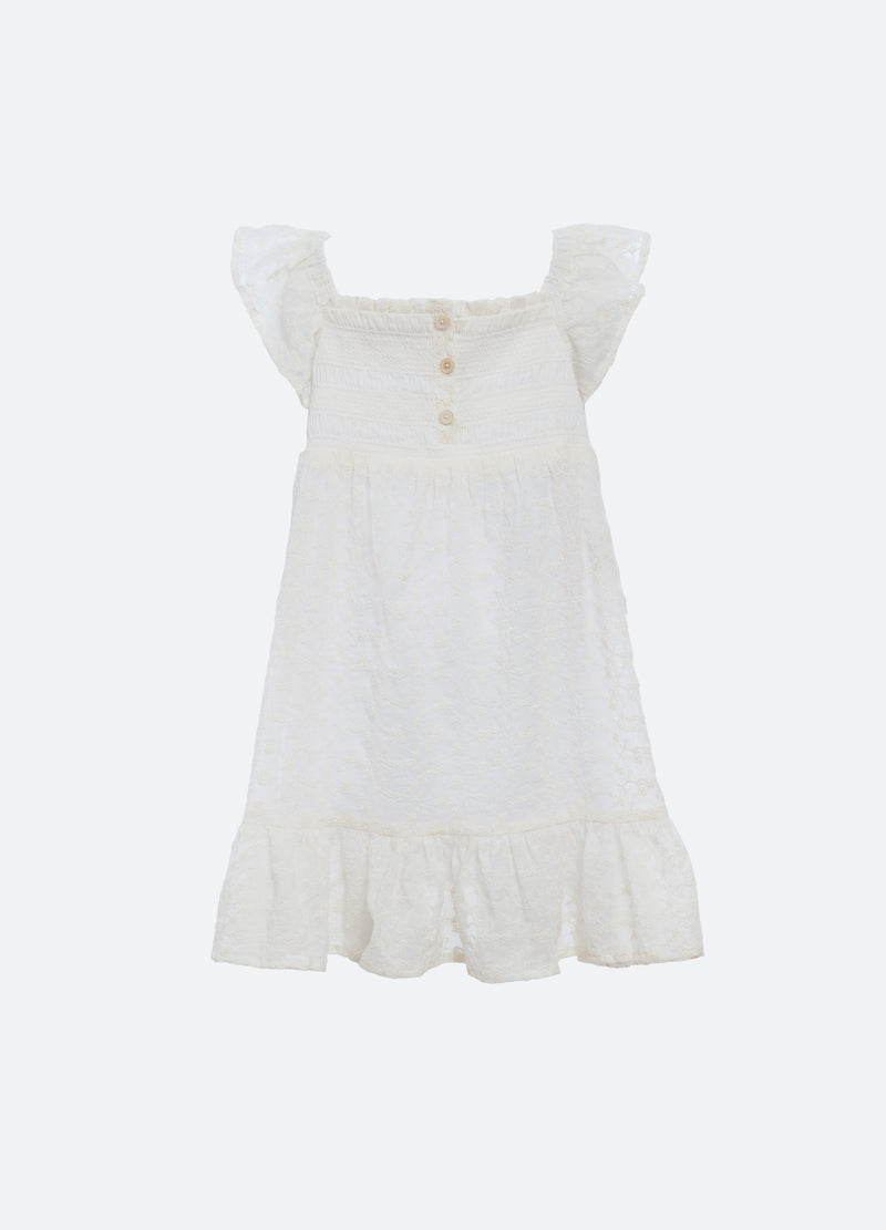 white-marcella kids dress-back view - 2