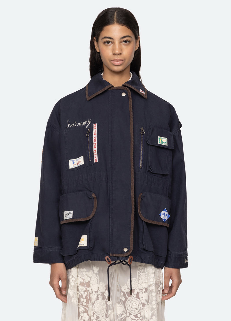 navy-carolyn jacket-front view - 9