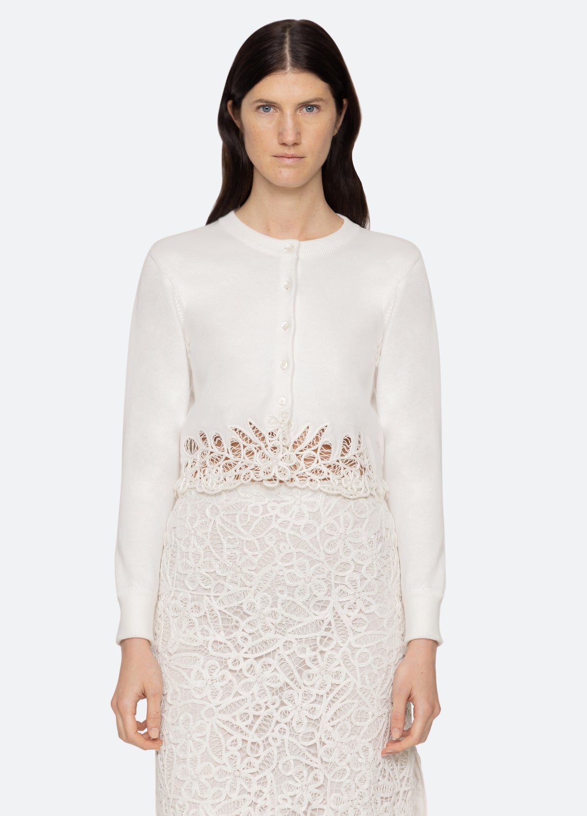 white-iyla cardigan-front view