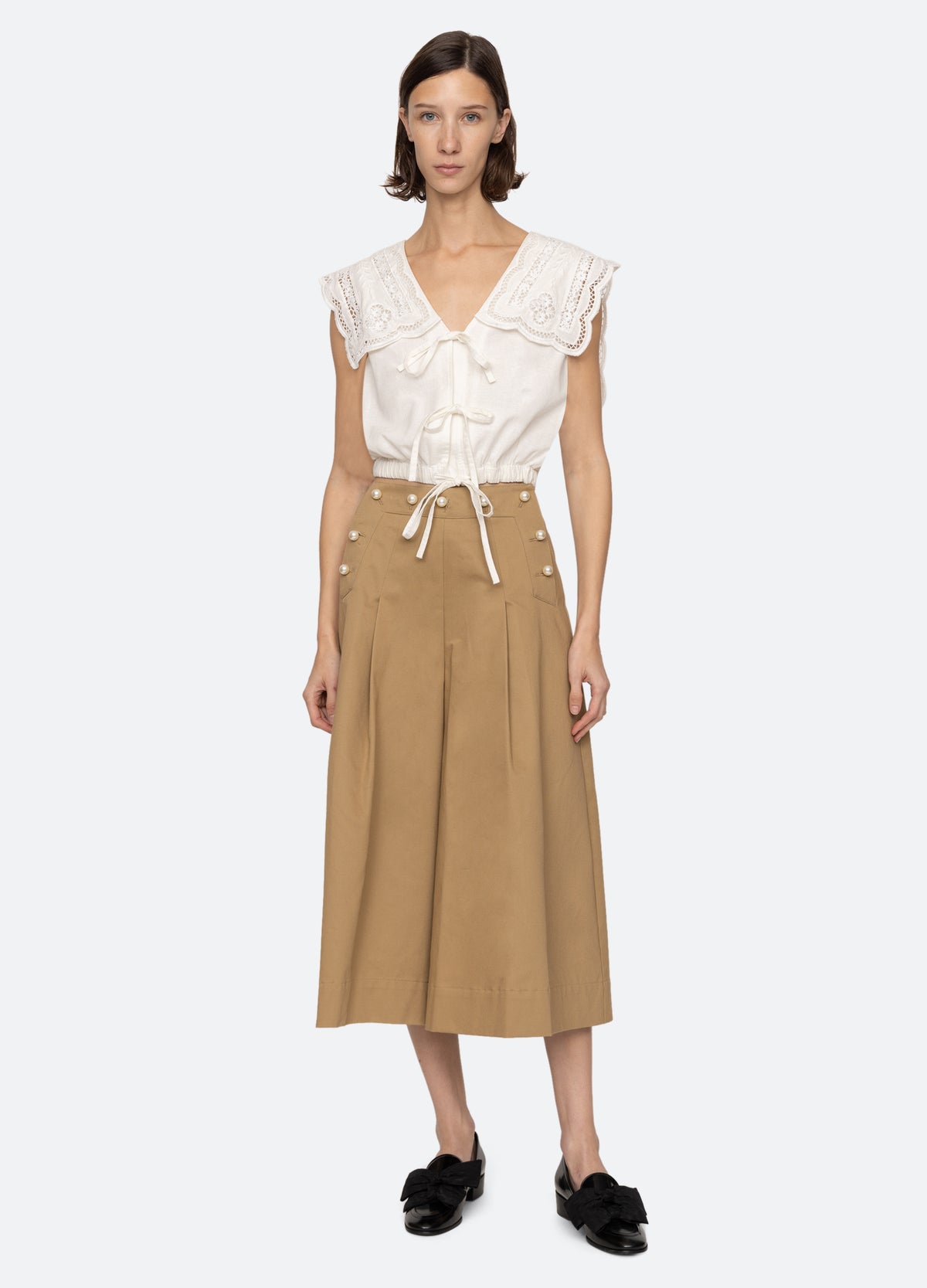 khaki-suzette pants-full body view - 8