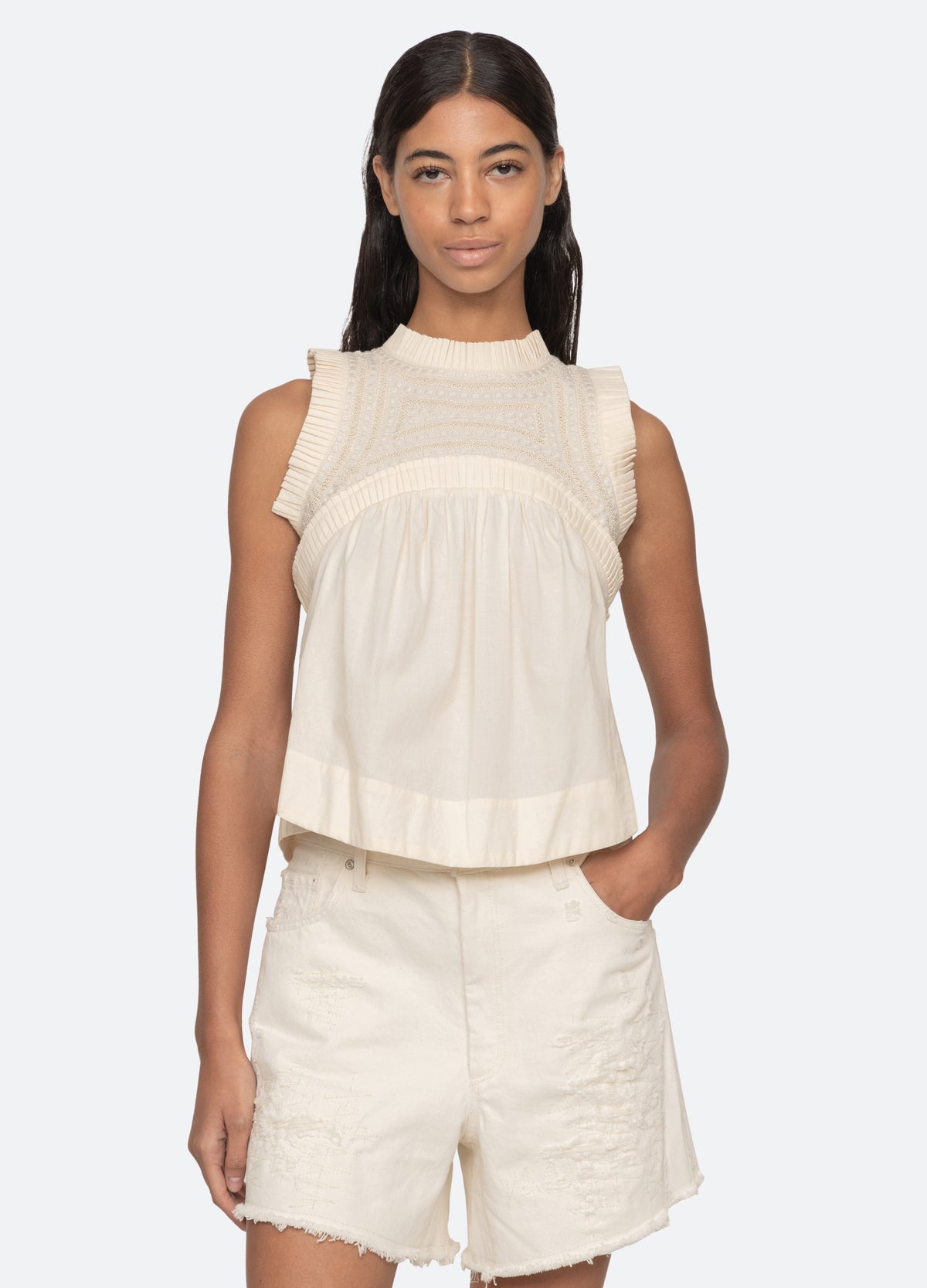 cream-larissa tank-front view