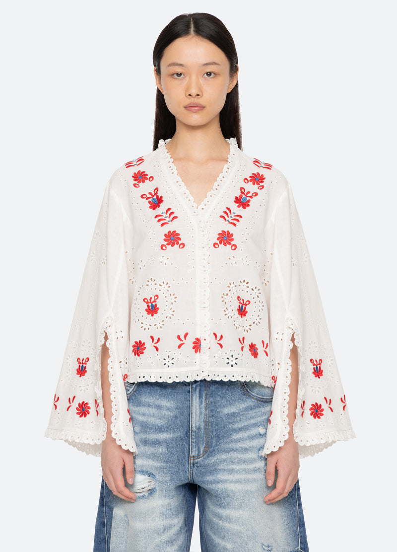 cream-catharina l/s top-front view 2 - 5