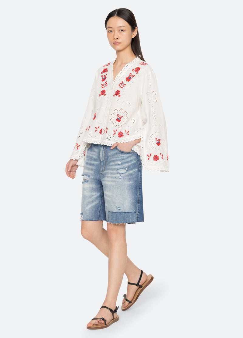 cream-catharina l/s top-full body view - 7