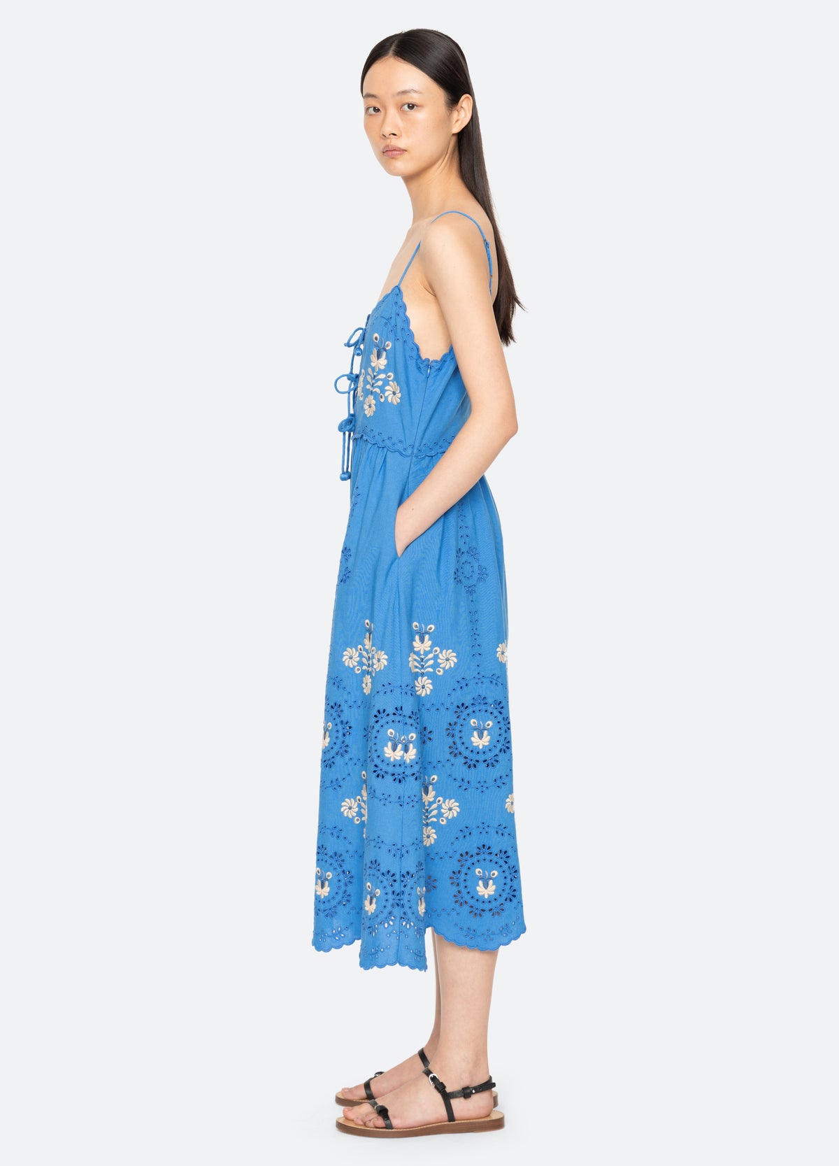 blue-catharina dress-side view - 3