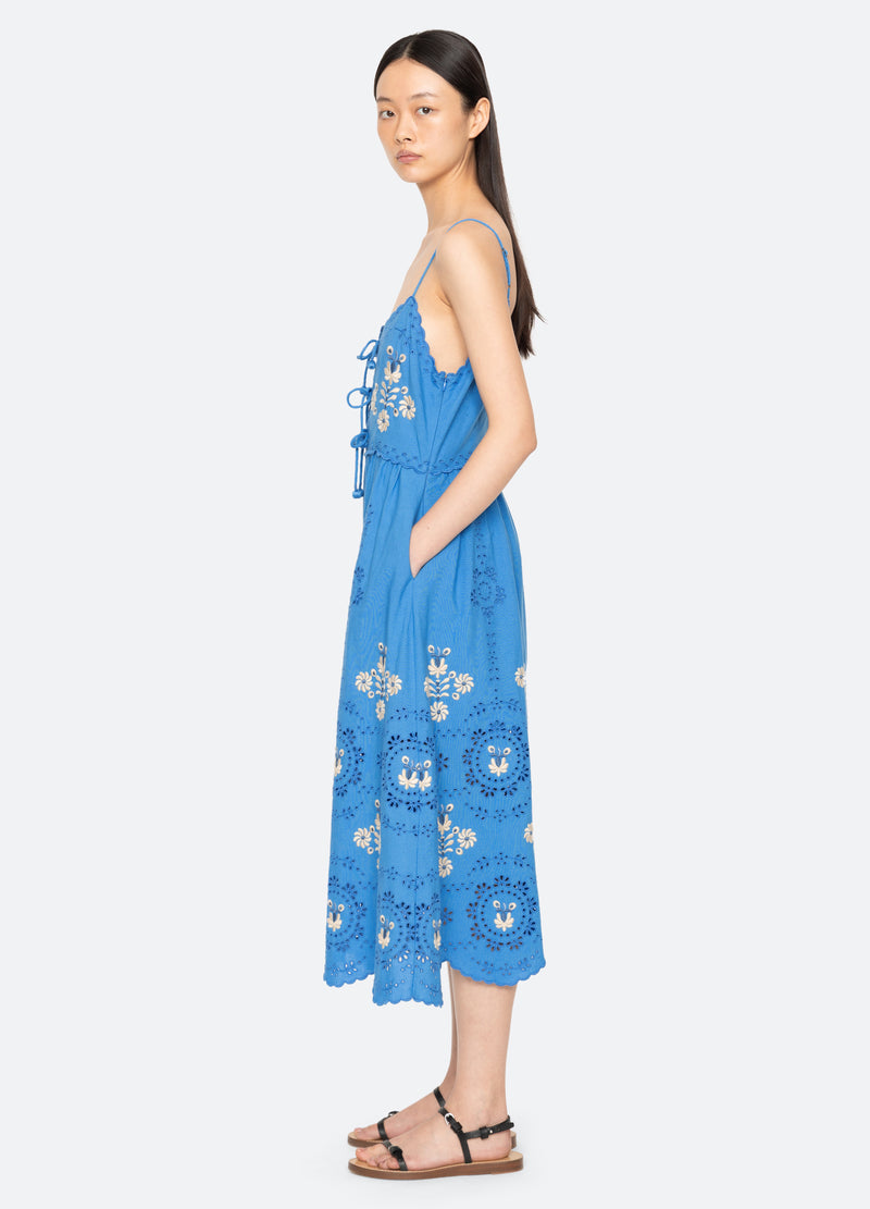 blue-catharina dress-side view - 3