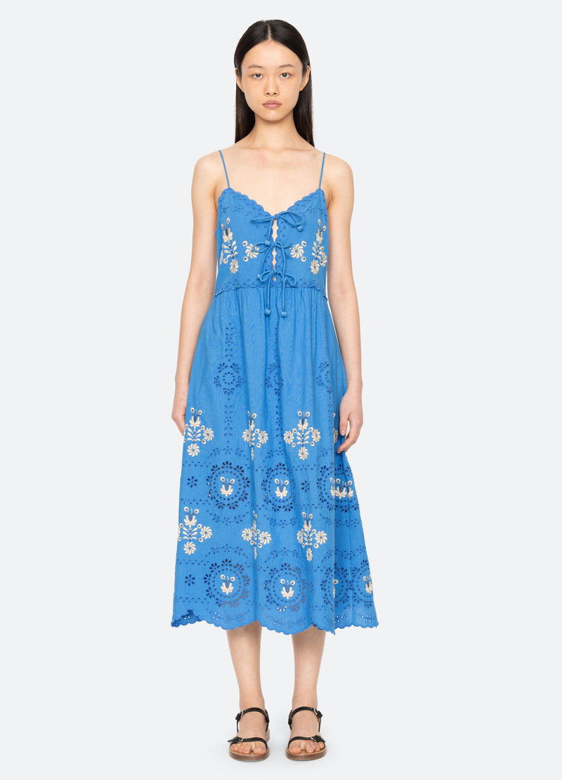 blue-catharina dress-front view - 5