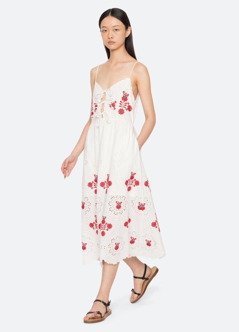 cream-catharina dress-walking view - 7