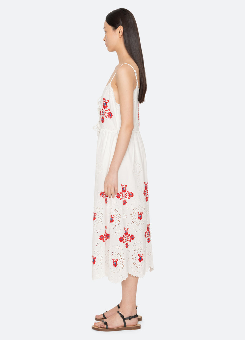 cream-catharina dress-side view - 11