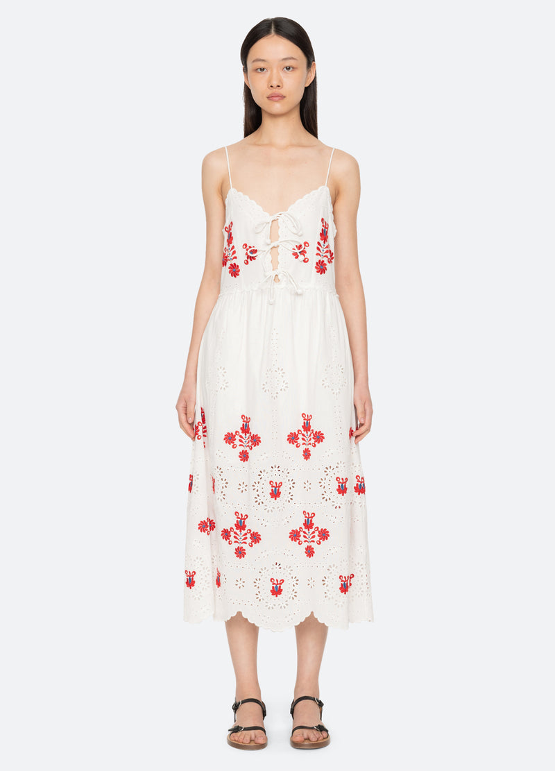 cream-catharina dress-front view - 8