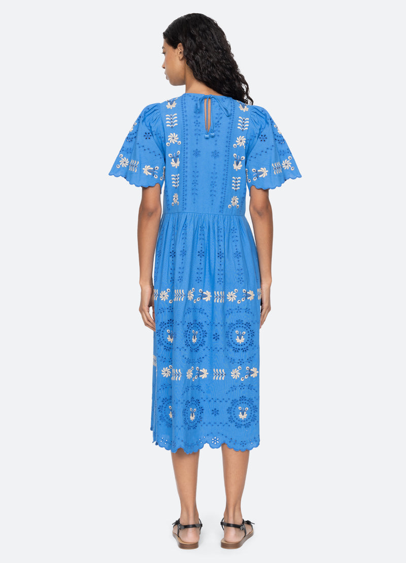 blue-catharina s/s dress-back view - 3