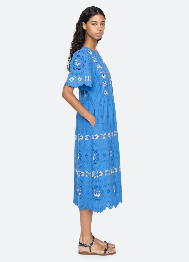 blue-catharina s/s dress-side view - 4