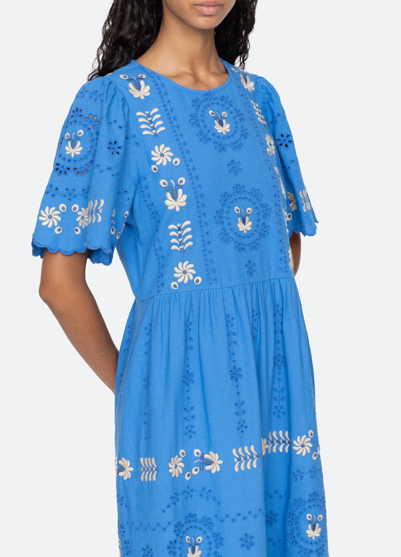 blue-catharina s/s dress-detail view - 7