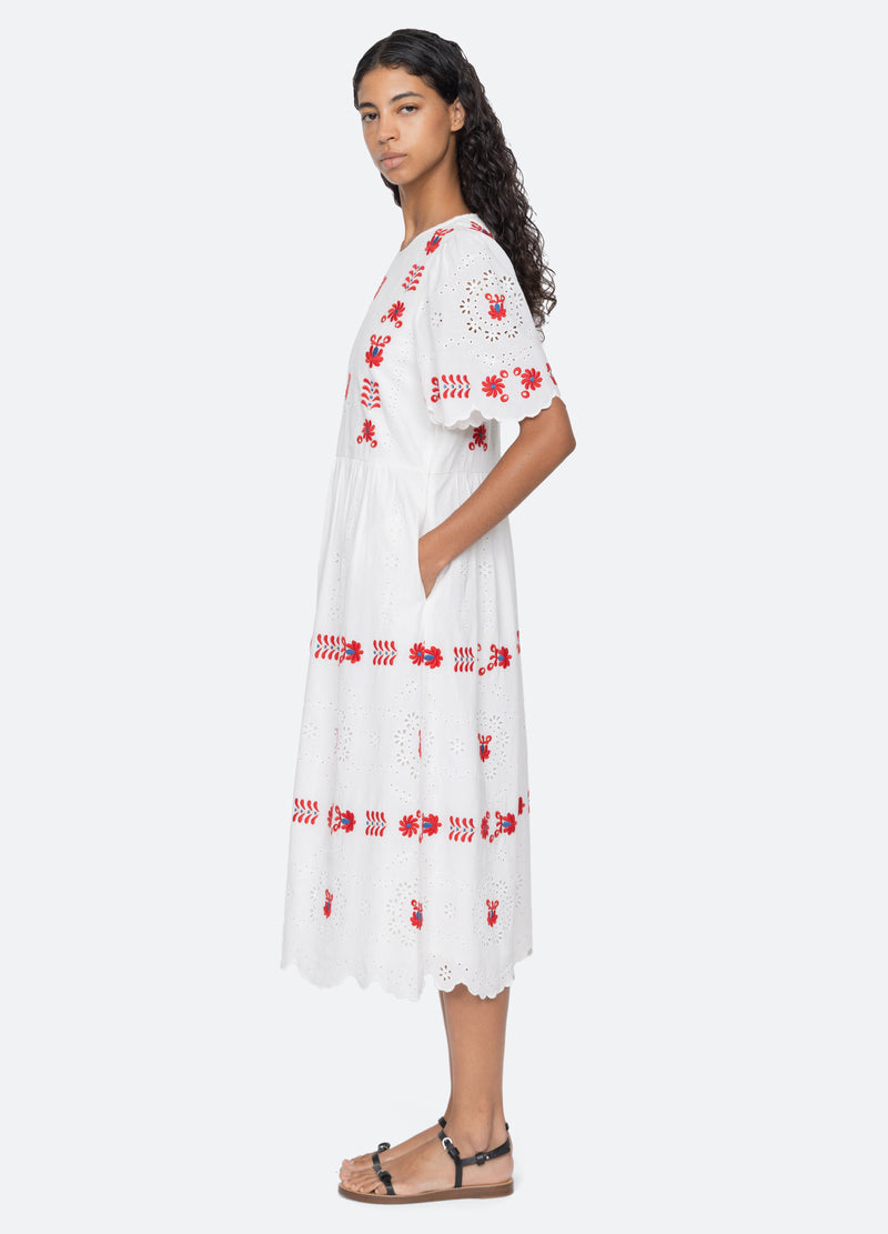 cream-catharina s/s dress-side view - 12
