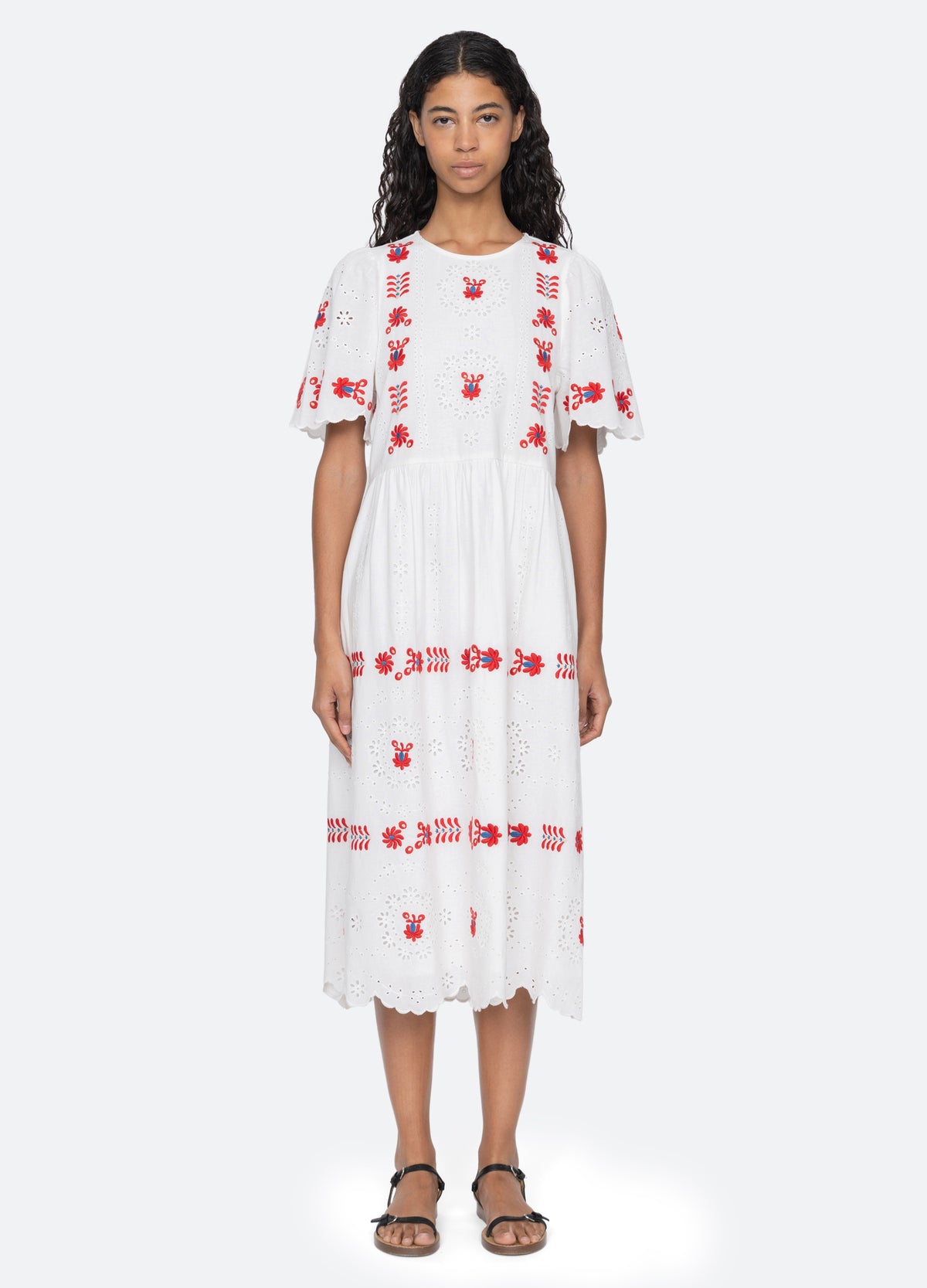 cream-catharina s/s dress-front view 2 - 14