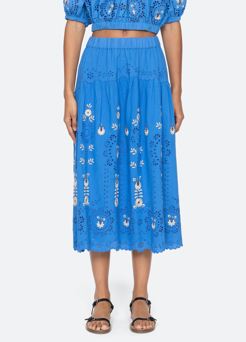 blue-catharina skirt-front view - 1